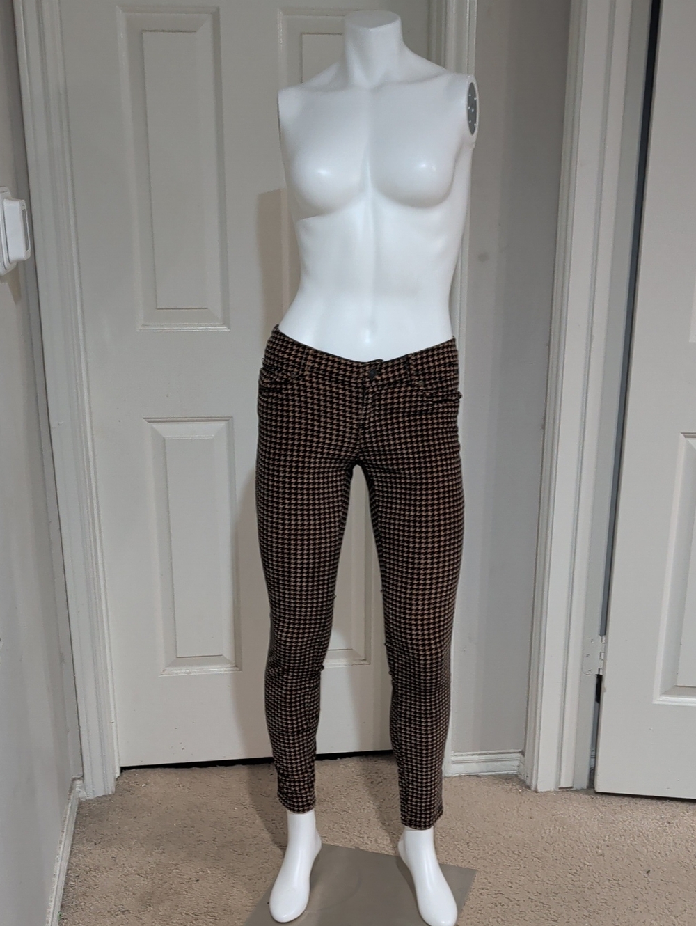 Vera Wang Houndstooth Skinny Jeans Women's XS (0-2)